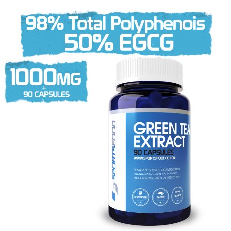 Green Tea Extract 1000mg x 90 Tablets 98 Total Polyphenols Highest on Amazon 50 EGCG