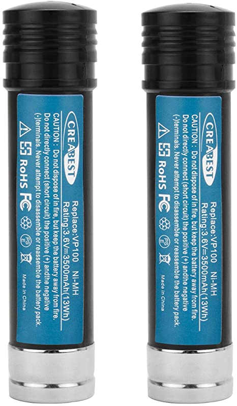 Creabest 2Pack 3.6V 3500mAh Ni-MH Replacement Battery for Black & Decker Versapak Battery VP100 VP100C VP105 VP105C VP110 VP110C VP143 Model Power Tools