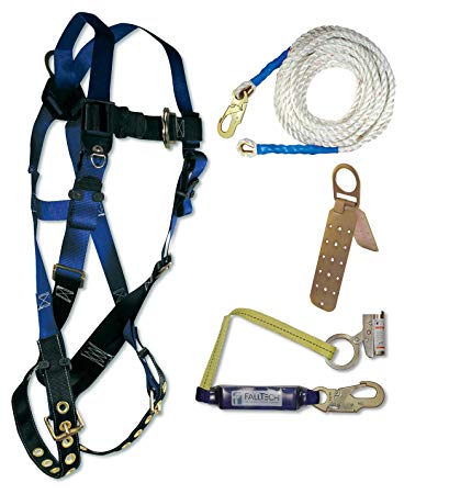 FallTech 7595A Contractor Harness with Roofer's Kit, Universal Fit