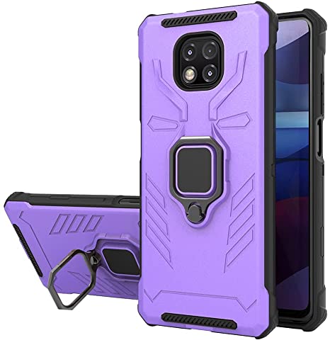 Moto G Power 2021 Case, Motorola G Power 2021 Cases, Yiakeng Military Grade Protection Shockproof Cover Case with Ring Kickstand for Moto G Power 2021 (Purple)