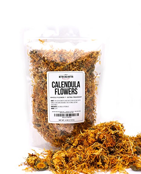 Dry Calendula Flowers - Extra Fragrant, whole flower - Use for soap making, bath fizzies, oil infusions or other crafts - 4 oz