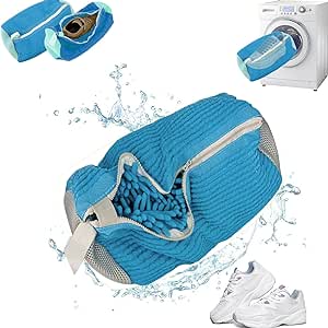 Shoe cleaning bag，2024 NEW Shoe bag for washing machine，Versatile Shoe Laundry Bag，Shoe washing machine bag，Reusable shoe washing bag/Alternative shoe washing machine. (Blue)