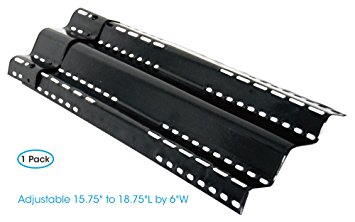 Unicook Adjustable Universal Extra Wide Porcelain Steel Replacement Heat Plate Shield, Heat Tent,Flavorizer Bar, Burner Cover, Flame Tamer for Gas Grill, Extends from 15.75“ up to 18.75“L,1 Pack
