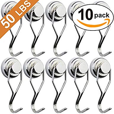 Swivel Swing Powerful Magnetic Hooks,Strong Neodymium Magnet Hook,Upgraded Version Magnet Hook,Perfect for Refrigerator and Other Magnetic Surfaces - Pack of 10