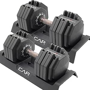 CAP Barbell ADJUSTABELL® Dumbbell |12.5lb, 25lb, 55lb | Single or Pair