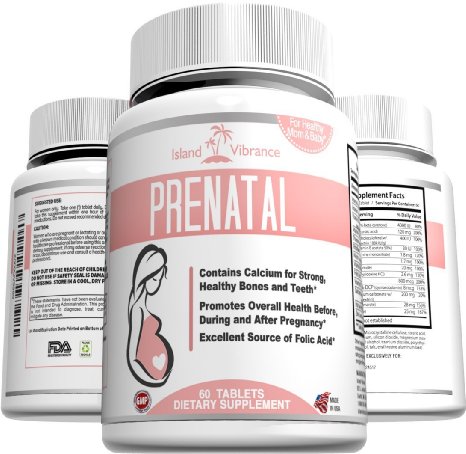 Prenatal Vitamins One a Day Supplement High in Folic Acid - Balanced Multivitamin with Calcium, Iron, Vitamin B Complex Boosts Energy, Easy on Stomach for Breastfeeding Mothers and Pregnant Women - 60 Tablets - Made in USA