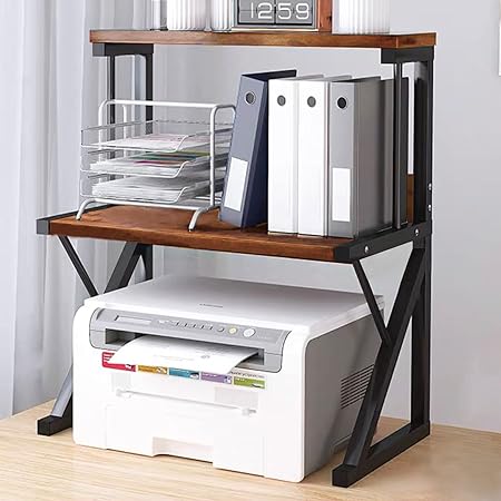 aboxoo Printer Stand 3 Tiers Organizer Shelves Large Size High Capacity Storage Desk Shelves for Home Office Printer Fax Book Heavy Duty Rack