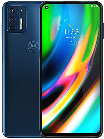 Moto G9  Plus (128GB, 4GB) 6.84" FHD , 5000mAh Battery, Snapdragon 730, 4G LTE GSM Factory Unlocked (AT&T, T-Mobile, Metro, Straight Talk) International Model, XT2087 (Dark Blue, W/ 64GB SD Bundle)