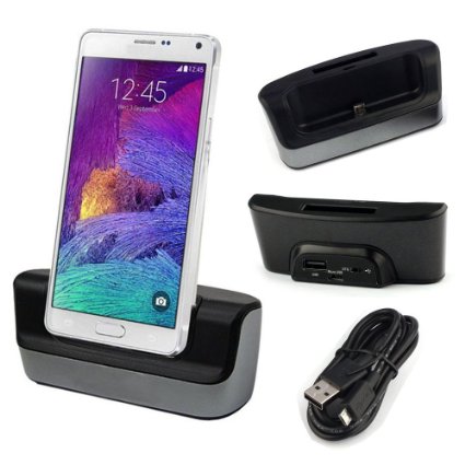 WJLING USB 2.0 Dual Desktop Dock Charger Cradle for Samsung Galaxy Note 4 - Support Charging Spare Battery