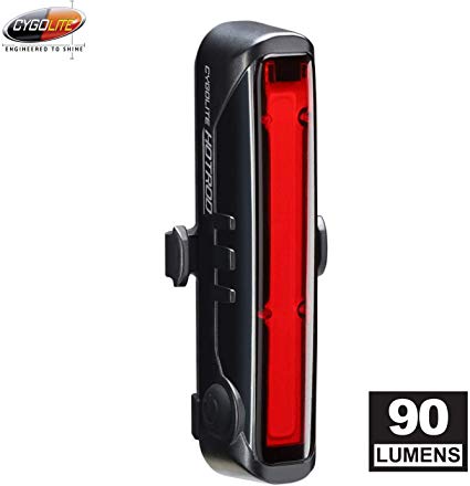 Cygolite Hotrod – 90 Lumen Bike Tail Light - 6 Night & Daytime Modes– Wide Glowing LEDs- Compact & Sleek– IP64 Water Resistant– Sturdy Flexible Mount- USB Rechargeable–Great for Busy Roads