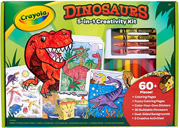 Crayola Dinosaur 5-in-1 Art Kit, Dinosaur Toys Alternative, Gift for Kids, Ages 4, 5, 6, 7