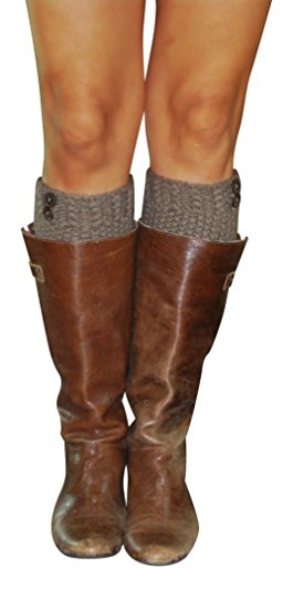 Lucky Love Boot Cuffs for Women, Cute Leg Warmer Boots Topper, Knit Boot Socks