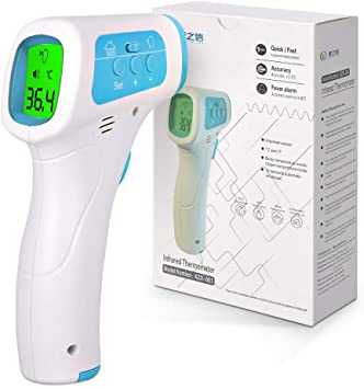 Thermometer, The Third Generation Infrared Non-Contact Digital Thermometer, Accurate Instant Readings, Automatic power-off Fever Alarm Measuring object temperature and Memory Function, For Baby Adults Objects Liquid(Blue)