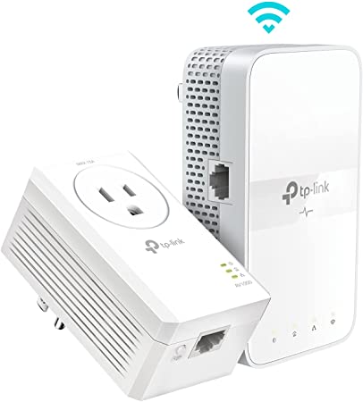 TP-Link Powerline Wi-Fi Extender (TL-WPA7617KIT) - AV1000 Powerline Ethernet Adapter with AC1200 Dual Band Wi-Fi, Gigabit Port, Passthrough, OneMesh, Ethernet Over Power, Plug & Play