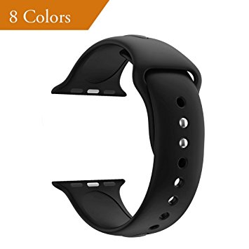 YC YANCH Greatou for Apple Watch Band 38mm 42mm, Soft Silicone Sport Strap Replacement Bracelet Wristband for Apple Watch Series 3, Series 2, Series 1, Nike , Sport,Edition,S/M M/L Size