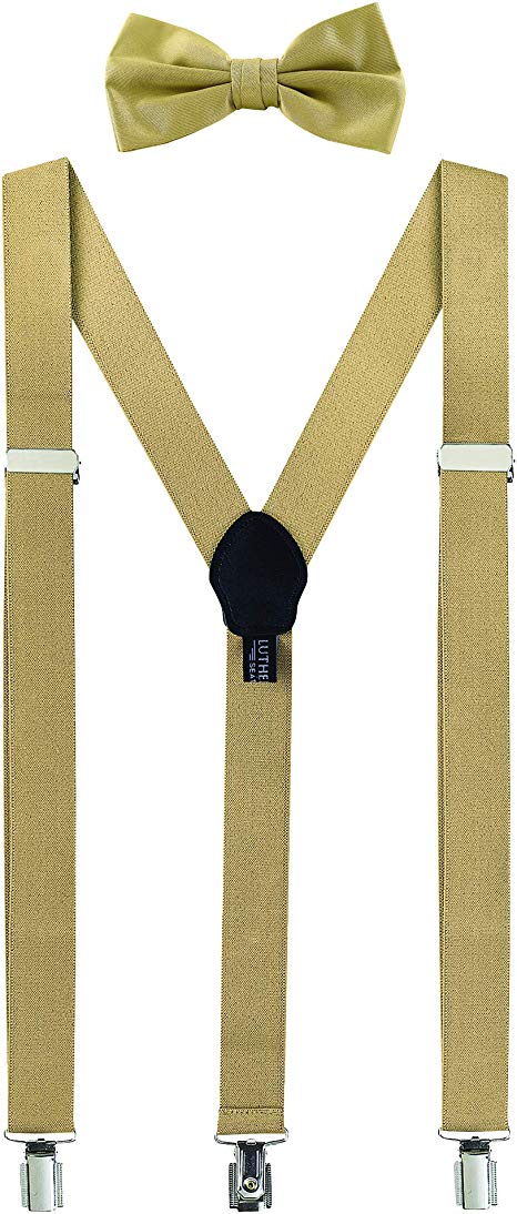 Mens Bow Tie And Suspenders Set For Men Gift Box | For Formal Dress Bowtie & Braces - Prom Dance Wedding Tuxedo