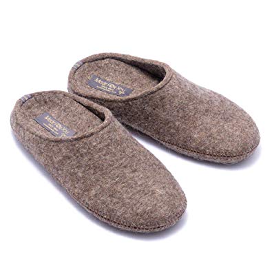 Made For You Women’s Natural Wool Slippers with Arch Support Insole, Hypoallergenic, Lightweight with Non-Slip Rubber Sole