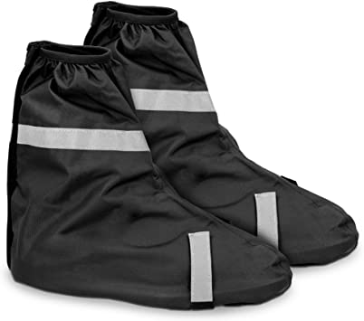 Navaris Reflective Overshoes Shoe Gaiters - Adjustable Bike Shoe Gators, 3 Sizes