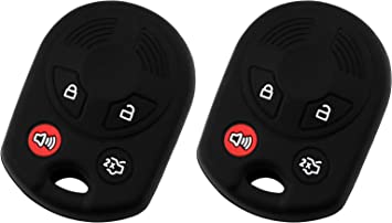KeyGuardz Keyless Entry Remote Car Key Fob Outer Shell Cover Soft Rubber Protective Case For Ford Lincoln Mercury (Pack of 2)