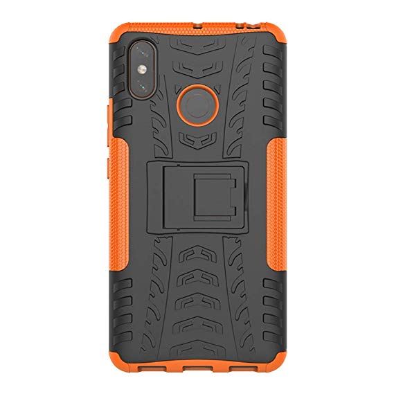 Xiaomi Mi Max 3 Case, SsHhUu Tough Heavy Duty Shock Proof Defender Cover Dual Layer Armor Combo Protective Hard Case Cover for Xiaomi Mi Max 3 2018 (6.9") Orange