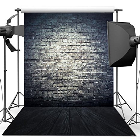 ANVOT Photography Backdrop 5 x 7 FT/1.5 x 2.1 M Antique Brick Wall Wood Floor Backdrop Background For Photography Studio Video Shooting