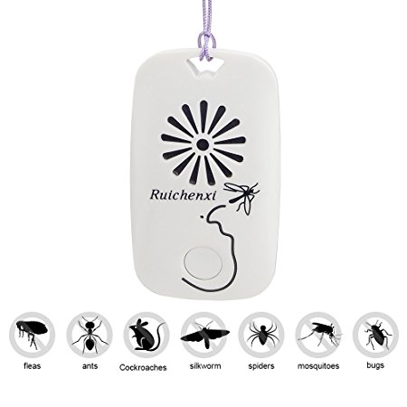Ruichenxi Ultrasonic Pest Control Outdoor Pest Reject Portable Pest Repeller Outdoor, mobile Mosquito repellent For Outdoor and Indoor Use SAFE for Children and Pets Environment-friendly No Need Plug in (3 Battery Included,4 modes) (1)