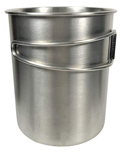Camping Hiking Outdoor Cup – Stainless Steel with Folding Handles and Inside Measurement Marks, 25 oz