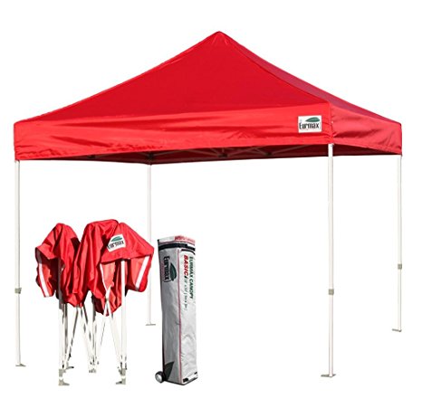 Eurmax Basic 10 X 10 Pop up Canopy - Portable Event Outdoor Canopy Wedding Party Tent Quick Shelter   Wheeled Carry Bag