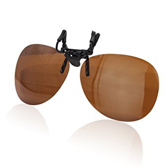 Duco Polarized Clip-on Sunglasses Flip-up- Aviator Style Glasses Men Women 3603