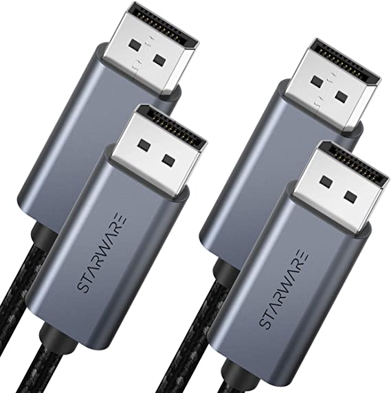 DisplayPort to DisplayPort Cable [2-Pack], STARWARE 1.8m DisplayPort 1.2 Cable (4K@60Hz, 2K@165Hz, 2K@144Hz), Ultra High Speed DP to DP Cable, Compatible with Laptop PC TV Gaming Monitor