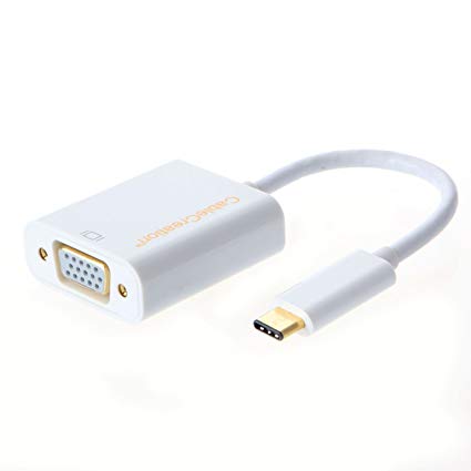 CableCreation Gold USB 3.1 Type C (USB-C) to VGA Adapter (DP Alt Mode) for Apple The New Macbook/Chromebook Pixel/Dell XPS 13/Yoga 900/Asus Zen AIO/Lumia 950/950XL,White