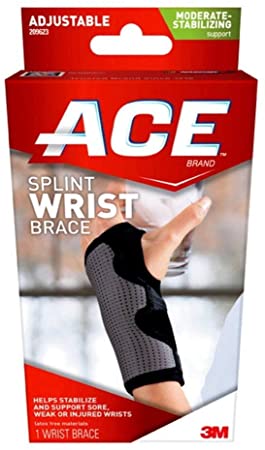 ACE Splint Wrist Brace, Reversible, One Size Adjustable, America's Most Trusted Brand of Braces and Supports, Money Back Satisfaction Guarantee