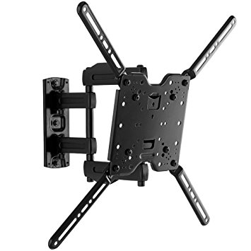 Sanus Full-Motion TV Wall Mount for 32" to 80" TVs Extends 14.6" & Single Stud Install - Bracket fits most LED, LCD, OLED, and Plasma Flat Screen TVs w/ VESA Patterns up to 600 x 400 - OLF15-B1 …