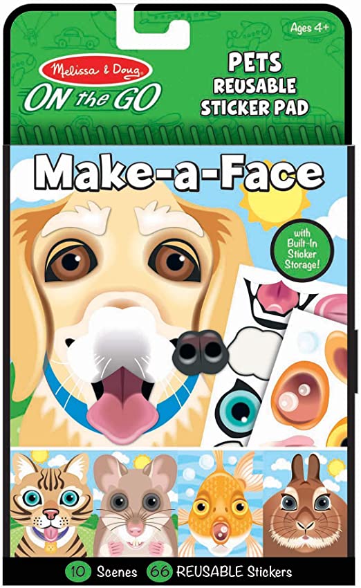 Melissa & Doug Make-a-Face Pets Reusable Sticker Pad