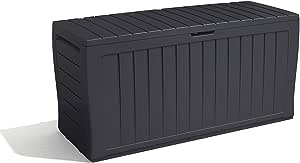 Keter 247661 Marvel  Caja de almacenamiento para jardín, 270 L, gris grafito