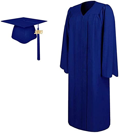 2020 Matte Adult Graduation Gown Cap Tassel Set