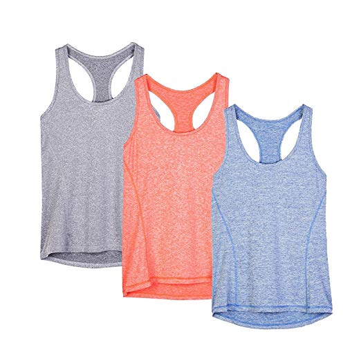 icyzone Activewear Running Workouts Clothes Yoga Racerback Tank Tops for Women