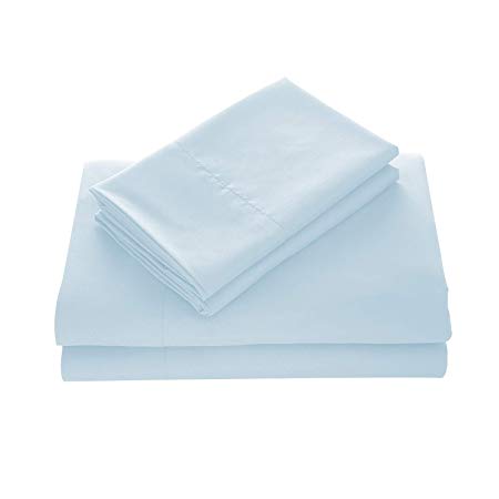 WAVVA Bedding Luxury 4-Pcs Bed Sheets Set- 1800 Hotel Collection Deep Pocket, Wrinkle & Fade Resistant (King, Light Blue)