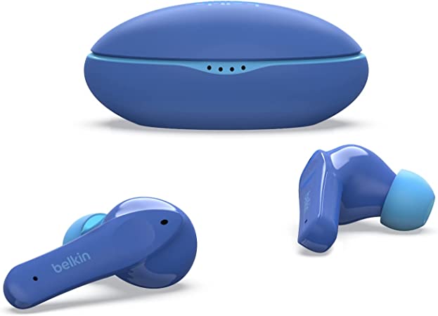 Belkin Soundform Nano - Bluetooth Earbuds for Kids with Built in Microphone - Kids Bluetooth Wireless Earbuds - Bluetooth Earbuds for iPhone, iPad, Galaxy & More - Blue