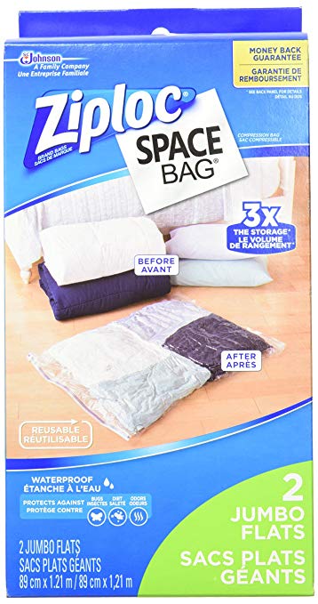 Ziploc Space Bag Compression Storage Flat Jumbo Bags - 2 Count