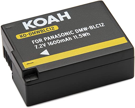 Koah PRO Panasonic DMW-BLC12 Rechargeable Replacement 1600mAh Li-Ion Battery