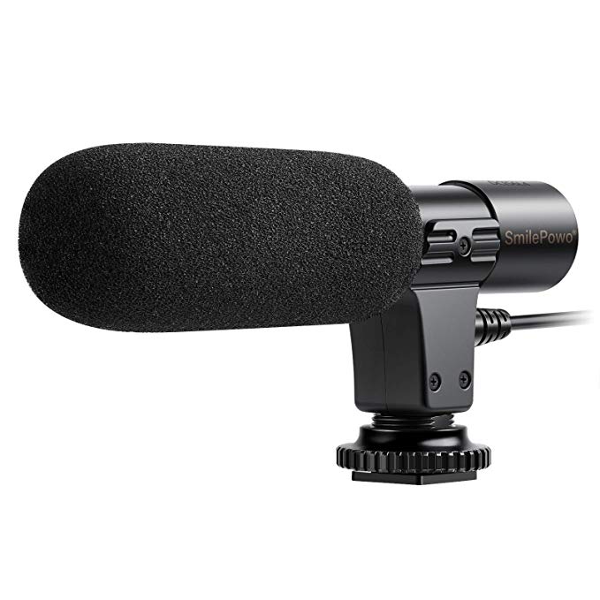 SmilePowo Camera Microphone Mic-01 3.5mm Digital Video Recording Microphone for D-SLR Camera Stereo Shotgun Recording Microphone for Digital SLR Camera,Nikon/Canon Camera/DV Camcorder