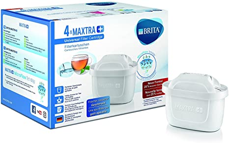 BRITA Filters for Maxtra  Water Filter Jug, Plastic/Carbon/Resin 4 Filtri Bianco