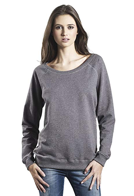 Underhood of London Scoop Crew Neck Sweatshirt for Women-100% Organic Cotton Womens Pullover Sweater