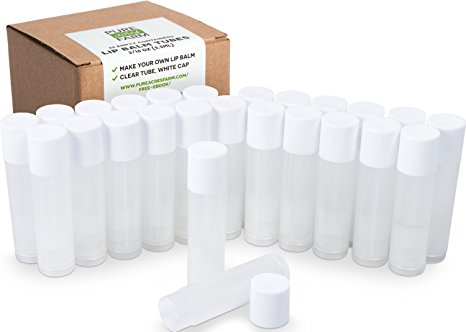 25 Lip Balm Containers - Empty Tubes - Make Your Own Lip Balm - 3/16 Oz (5.5ml) - Color: Natural Clear (Translucent)