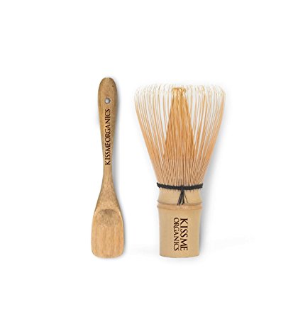 Matcha Tea Set - Perfect for a Traditional Cup of Matcha - Bamboo Whisk and Small Tea Spoon (2 units)