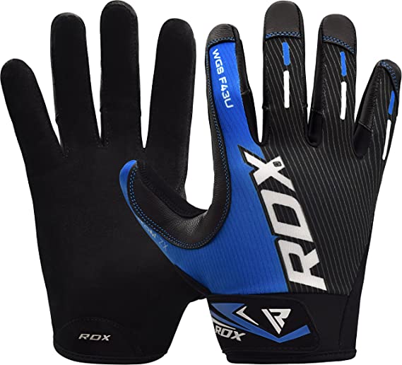 RDX Weight Lifting Full Finger Gym Gloves for Fitness Workout - Breathable with Anti Slip Palm Protection - Great Grip for Bodybuilding, Powerlifting, Weightlifting, Strength Training & Exercise