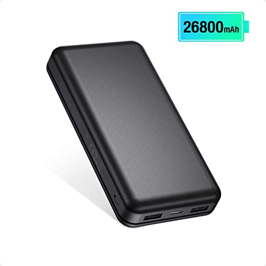 IEsafy 26800mAh Portable Power Bank, Ultra-Compact High-Speed Charging Portable Charger, Dual USB Outputs, Type-C & Micro USB Inputs, Compatible for iPhone 11 XR Samsung S10 Google LG iPad and More