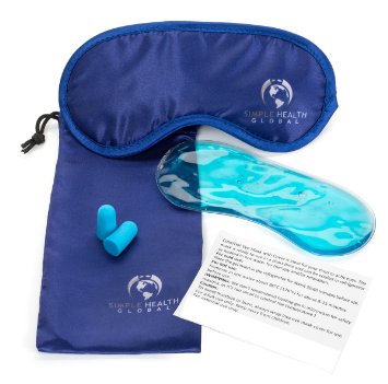 Sleeping Eye Mask By Simple Health Sleep and Insomnia Blindfold Contoured for Men Women Girls Kids and for Travel Meditation Puffy Eyes and Dark Circles Free Ear Plugs and Carry Pouch Midnight Blue