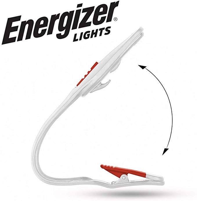 Energizer Clip on Book Light for Reading in Bed, LED Reading Light for Books and Kindles, 25 Hour Run Time, Kindle & Book Reading Lamp